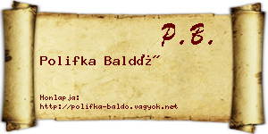 Polifka Baldó névjegykártya